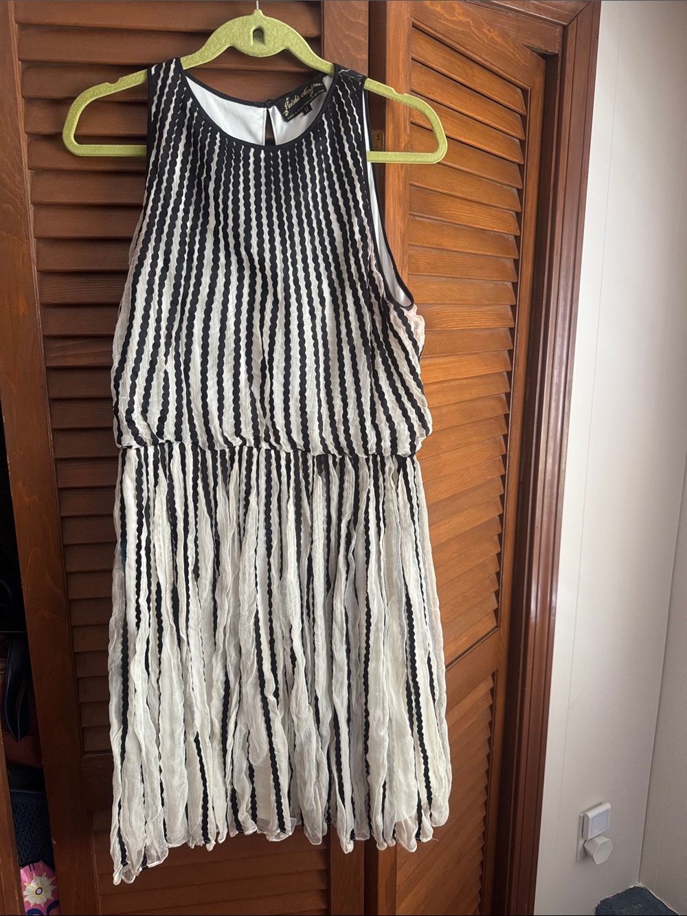Anthropologie Black and White Striped Mini Dress